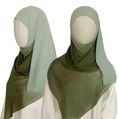 China Polyester Tudang Hijab Printed Cheap Chiffon Shawl Factory Supply Scarf Ombre Color Muslim Shawl for sale