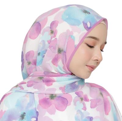 China 2021 hot sale chiffon shawl shawl pleated digital printed muslim shawl mini large size ironless material shawl for sale