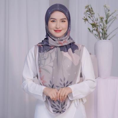 China Wholesale Polyester Digital Printed Cotton Hijab Bidang 50 55 60 for sale