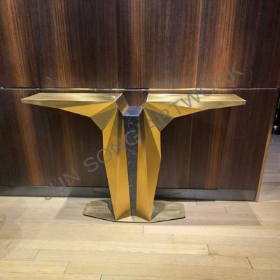 China Modern Luxury Designer Furniture Hallway Decor Console Tables Gold JS G05 Guangdong Stainless Steel for sale