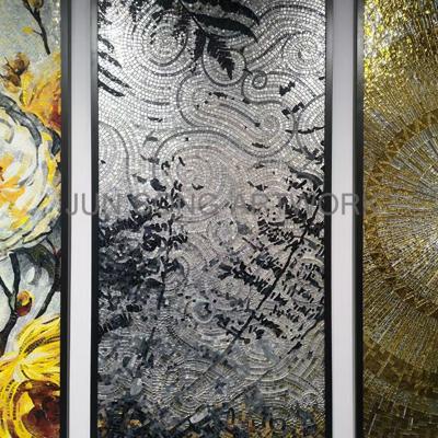 China JS ABM-CC06 Modern Glass Mosaic Wall Tiles Application Handmade Mosaic Tiles Living Room Abstract Hanging Silver Mural Mosaic for sale