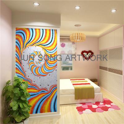 China JS ABM-SP02 Traditional Spiral Mosaic Pattern Tile Abstract Handmade Mosaic Mural for sale