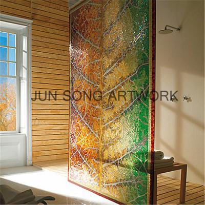 China JS ABM-OB02 Traditional Mosaic Pattern Bathroom Wall Tile Glass Mosaic Mural for sale