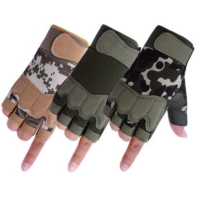 China Half Finger/Half Finger Fingerless Tactical Gloves Camouflage Men's and Women's Outdoor Motorcycle Gloves Sports Protective Monte Glo Fitness for sale