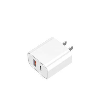 China Hot Sale Mobile Phone Wall Charger USB Dual Ports PD20W Adapter Factory Price Double Input Type-C Cheapest USB Travel Charger Wholesale for sale