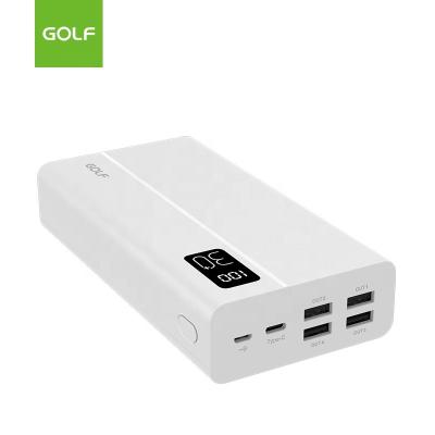 China LED Display GOLF 2022 Trending New Design Universal 30000mah LCD Power Portable Banks Large Capacity Lithium Battery Chargers 4 USB Output for sale