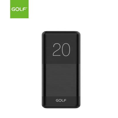 China Portable LED Display GOLF Power Bank Polymer Mobile Phone Charger High Capacity Lithium Battery Case Dual USB Power Bank 20000mah For Custom for sale