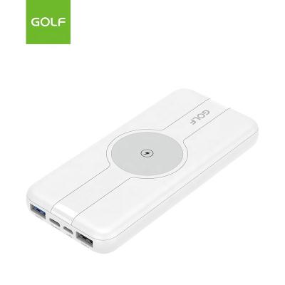 China Fast Charging Support GOLF Customized 20W LED Palladium Polymer Battery Mobile Phone Electronic Charger Fast Charging Portable Wireless Power Bank 10000mah for sale