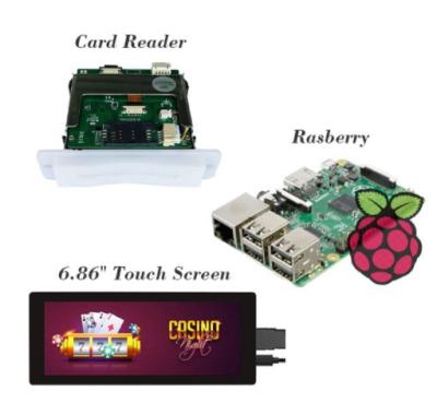 China Lector de tarjetas del USB RFID sistema de seguimiento del jugador del casino de la exhibición del LCD de 6,86 pulgadas para el sistema de la prima en venta