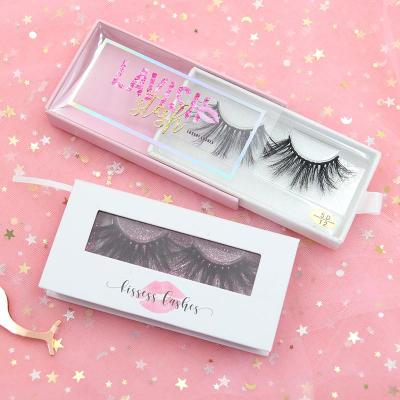 China Long Luxury 3D Natural Mink Eyelashes Silk 25mm 5d Mink Eyelash With Eyelash Packing Box for sale