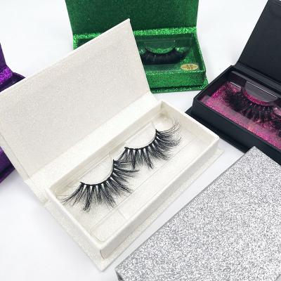 China Super Flexible Wholesale Eyelash Box Pink Glitter Custom Private Label Eyelash Packaging for sale