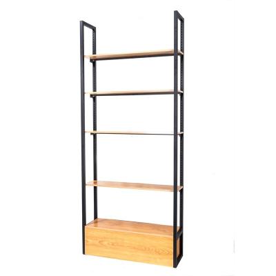 China Environmental Friendly Metal Bread Shelves Wooden Food Display Rack Cabinet Display Stand for sale