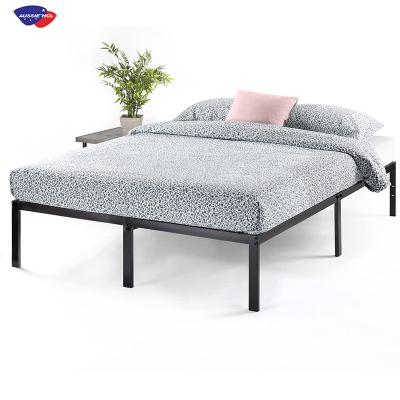 China Modern Single Foldable Dormitory Beds School Height Metal Platform Bed Frame Frame Mattress Base Double for sale