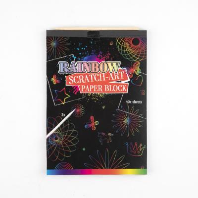 China art & Hot-selling 40 Sheets Rainbow Collectable Scratch Off Book Art Paper For Kids DIY Painting for sale