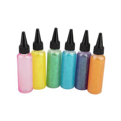 China Wholesale Painting/Drawing 6 Colors 60ml Glitter Glue For Kids DIY Drawing Writing Description for sale