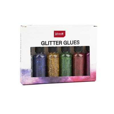 China Wholesale Painting/Drawing 6 Colors 60ml Glitter Glue For Kids DIY Drawing Writing Description for sale