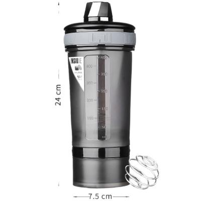 China 600ml Sustainable Water Bottle With Handle Protein Shaker Bottle With Stainless Steel Mixer Balls for sale