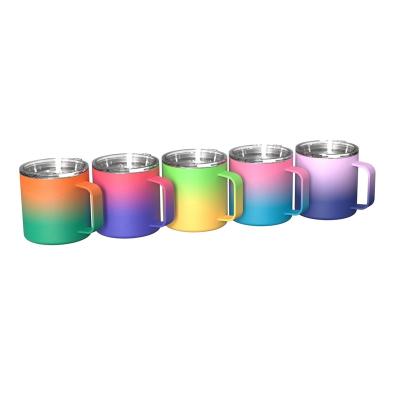 China Viable Color Changing Cup Gradient Stainless Steel Coffee Mug Hot Cold Hot Drinking Water Bottles for sale