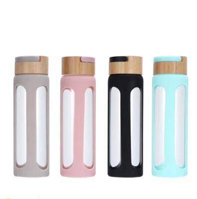 China Viable Promotional Custom Creative Custom Water Bottles Bottle Handle Double-Layer Glass Silicone Outdoor Outdoor Portable Wholesale for sale