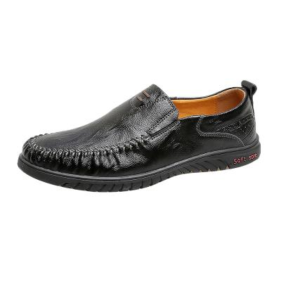 China Fashion Trend Men's Loafers Leather Casual Shoes Driving Oxford Shoes Breathable Slip On Summer Flats Boat Shoes for sale