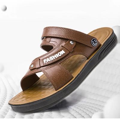 China New High Quality Custom Made Fashion Design PU Men Sandals Breathable Sale Slippers Flip Flops Popular for sale