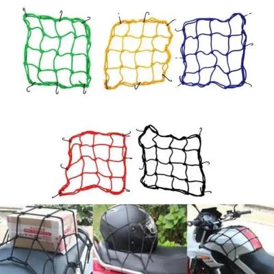 China 30*30cm Motorbike Luggage Net Bike 6 Hooks Motorcycle Luggage Net Mesh Web Bungee Black Motorcycle Helmet Anti-theft Luggage Net for sale