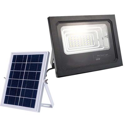 China 50W LED Commercial Solar Floodlight High Power 6V 12W Solar Panel IP67 Auto Sensing and Remote Control Outdoor Lighting for sale