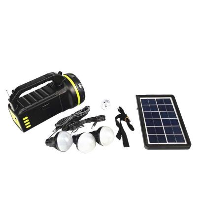 China Mini Home Battery Storage Solar Power Home Lighting System With 3 Led Bulb And Camping Flashlight for sale