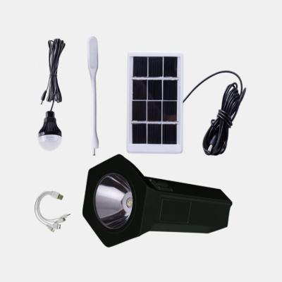 China Home Chrap 3 in 1 USB Charging Portable Emergency Rechargeable Light Solar Panel with Bulb 1500mAh Led Torch Flashlight for sale