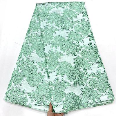 China New Design Pizzo Jacquard Jacquard Viable Flower African LaceJacquard Material African Brocade Jacquard Fabric For Dress for sale