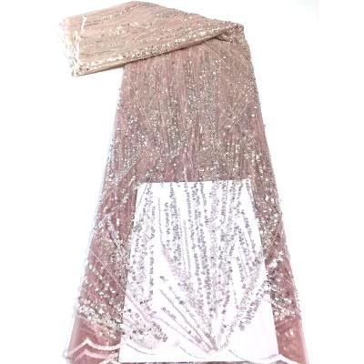 China african tulle embroidery 3D embroidery tube sequins fabric New design 3D lace fabric net lace fabric lace up fabric for dress for sale