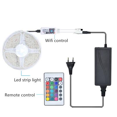 China Home Soft IP65 Wifi Waterproof Epoxy Waterproof 12V Low Voltage 10m Wifi Smart Led Strip Lights 5050 for sale