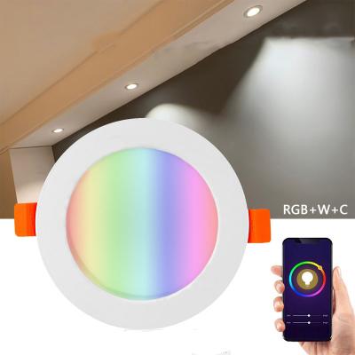 China 2020 5/7/9w Dimmable Modern Round Spot Light Tuya Smart Auto Wifi Auto Home Wifi With Voice Control for sale