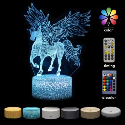 China 7 Touch Switch Color LED Lamp Base 3D LED Acrylic Night Light Cartoon Children Bedroom Decoration Comics for sale