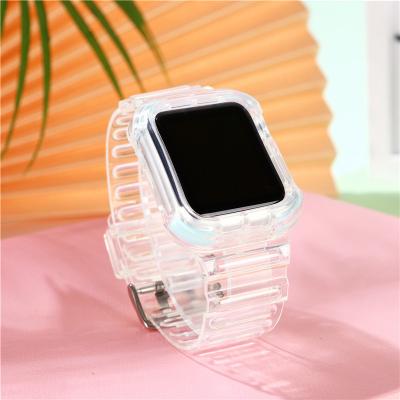 China Protect Your Watch Devices From Scratches Transparent Rubber Watches Sports Bands TPU Clear Bands For Apple Watch Series 5/4/3/2/1 Strap Smart Watch Wristband bracelet for sale