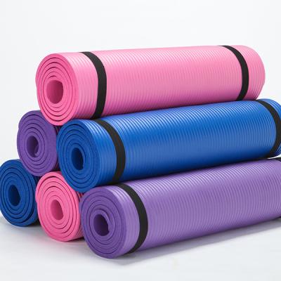 China 15mm Non-Slip High Density Thick Exercise Printing Custom Logo Wholesale NBR Yoga Mat for sale