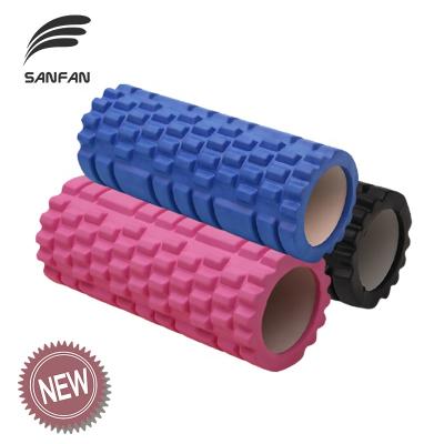 China SANFAN Durable Stretching Amazon Back Muscle Massage Foam Roller Colorful EVA Hollow Yoga Column Exercise Roller Gym Equipment 2021 for sale