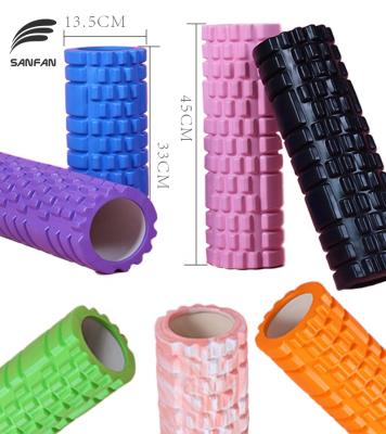 China SANFAN Durable Free Sample High Density Muscle Relax Custom Logo Roller Yoga Eva Fitness Massage Eco-Friendly Columnar Foam Roller for sale