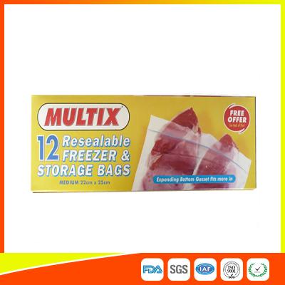 China Supermarket Plastic Freezer Zip Lock Bags / Zip Seal Food Freezer Bags for sale