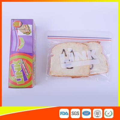 China Food Grade LDPE Double Zipper Plastic Zip Lock Bags For Food , Eco Friendly Sandwich Bags for sale