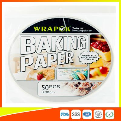 China Runde Silikon-Backpapier-Blätter, fettdichtes nicht Stock-Papier für das Backen zu verkaufen