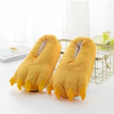 China Free Sample Lovely Children Cartoon Stuffed Tiger Paw Winter Warm Animal Claw Slippers Child Slippers Boy Pajamas Indoor Shoes for sale