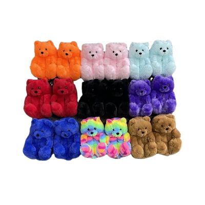 China Wholesale Fashion Trendy Pretty Gift Animal Shaped Plush Toy Teddy Bear Slippers for Kid Children for sale