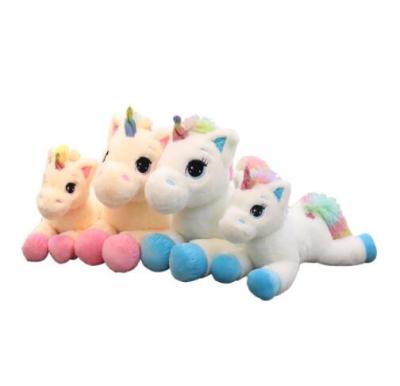 China 40cm 60cm 80cm Lovely Rainbow Colorful Unicorn Plush Toys Hotsale Kawaii Free Sample Stuffed Giant Plush Unicorn Cushion Pillow Toys for sale