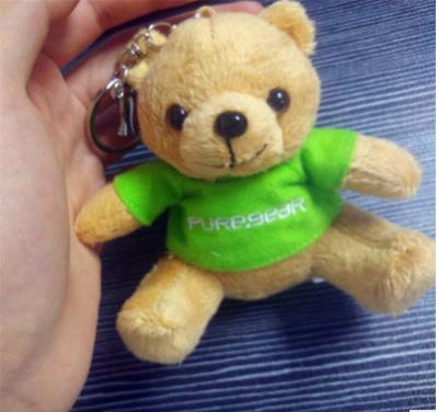 China Lovely 10cm Key Chain Teddy Bear Stuffed Animal Key Chain Toy Stuffed Cute Plush Bear With Cheap Plush Bear T-shirt Logo Promotion Animal Key Chain for sale