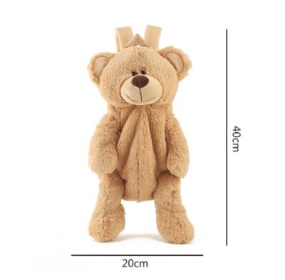 China Free Sample Lovely Plush Bear Backpack Funny Stuffed Animal Schoolbag For Girl Student Gift Promotion Custom Bear Bag Plush Toy for sale