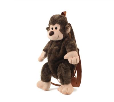 China Free Sample Funny Lovely Monkey Plush Backpack Animal School Bag For Student Valentine's Gift Plush Monkey Bag Toy For Girls for sale