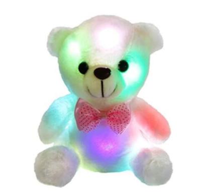 China 2021 Lovely Free Sample Bear Stuffed Plush Toys Hotsale Promotion Colorful Glowing Cheap Plush Colorful LED Led Bear Light Animal Toy for sale