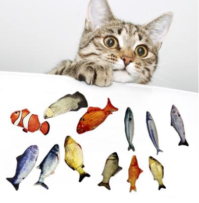 China Lovely Fish Cat Pet 3D Simulation Electronic Fish Soft Plush Shaking Toy Stuffed Interactive Dancing Fish Playing Soft Cat Toy for sale