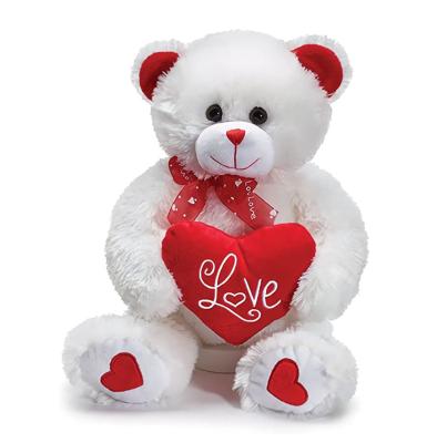 China Wholesale Lovely Valentine's Day Plush Care Bear Toy Stuffed Soft Bowknot Bear Soft Toys Red White Custom Popular Teddy Bear For Decoration for sale